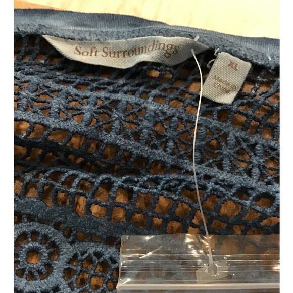 Soft Surroundings Ava Maxi Dress Womens Sz XL Blue Boho Lagenlook Coastal NEW - Picture 6 of 7